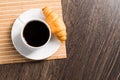 Cup of espresso coffee on wooden table Royalty Free Stock Photo