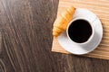 Cup of espresso coffee on wooden table Royalty Free Stock Photo