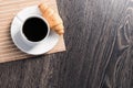 Cup of espresso coffee on wooden table Royalty Free Stock Photo