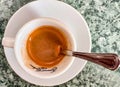 A cup of espresso. in Italy, especially in the south, there is a cult of drinking coffee at the bar. a good cup of coffee and star Royalty Free Stock Photo