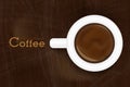Cup of Espresso Top View. Coffee Background Design with Space for Text
