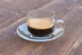 cup of espresso on woodentable background