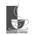 Cup of FAVORITE COFFEE. Vector illustration for logos, brands, stickers and thematic designs
