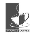 Cup of FAVORITE COFFEE. Vector illustration for logos, brands, stickers and thematic designs