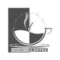 Cup of FAVORITE COFFEE. Vector illustration for logos, brands, stickers and thematic designs