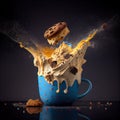 a cup filled with chocolate chip cookie and peanut butter Royalty Free Stock Photo