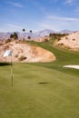 Cup Flag Golf Course Green Desert Palm Springs Vertical Mountain Royalty Free Stock Photo