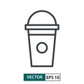 Cup flat icon vector. Line style. Isolated on white. Vector Illustration EPS 10 Royalty Free Stock Photo