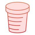 Cup flat and solid icon. Tea or coffee teacup for hot liquid. Plastic products design concept, gradient style pictogram