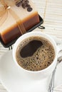 Cup of fresh brewed hot coffee Royalty Free Stock Photo