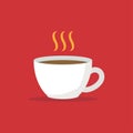 A cup of fresh coffee, hot coffee cup, coffee time, vector, illustration