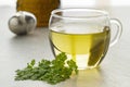 Cup of healthy chervil tea Royalty Free Stock Photo