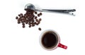 A cup of coffee with coffee beans Royalty Free Stock Photo