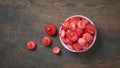 cup full of jambu or rose apple on table top