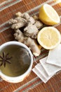 Cup of ginger with lemon Royalty Free Stock Photo