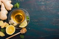 Cup of Ginger tea with lemon and honey Royalty Free Stock Photo