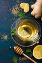 Cup of Ginger tea with lemon and honey Royalty Free Stock Photo