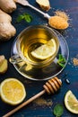 Cup of Ginger tea with lemon and honey Royalty Free Stock Photo