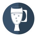 Cup glass refreshment cold liquid - round icon