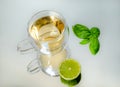 A cup of green and lime tea Royalty Free Stock Photo