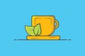 Cup Of Green Tea With Green Leaves vector illustration. Royalty Free Stock Photo