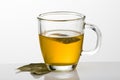 Cup of green tea with leaves Royalty Free Stock Photo