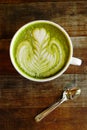 A cup of green tea matcha latte Royalty Free Stock Photo