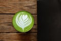 A cup of green tea matcha latte Royalty Free Stock Photo