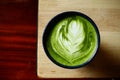 A cup of green tea matcha latte Royalty Free Stock Photo