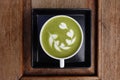 A cup of green tea matcha latte Royalty Free Stock Photo