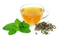 Cup of green tea with mint