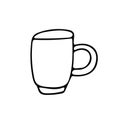 Cup Hand drawn in doodle style. element graphics Scandinavian hygge cozy monochrome minimalism simple. tea, coffee, cocoa, home,