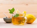 Cup of herbal tea with fresh green mint Royalty Free Stock Photo