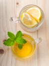 Cup of herbal tea with fresh green mint Royalty Free Stock Photo