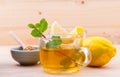 Cup of herbal tea with fresh green mint Royalty Free Stock Photo