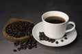 a cup of hot black coffee on a black background Royalty Free Stock Photo