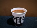 A cup of hot black coffee to ward off sleepiness... Royalty Free Stock Photo