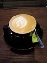 a cup of hot caffe latte