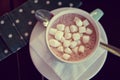 Cup of hot chocolate cocoa drink with marshmallows Royalty Free Stock Photo