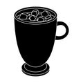 A cup of hot chocolate.Different types of coffee single icon in black style vector symbol stock illustration web. Royalty Free Stock Photo