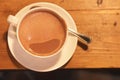 A Cup Hot Chocolate On the Wooden Table