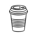 a cup of hot coffee aesthetic doodle design icon