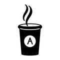 Cup hot coffee icon, simple style Royalty Free Stock Photo