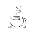 Cup of hot drink coffee, tea , vector illustration, hand draw