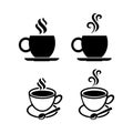 Cup of hot drink, mug of coffee, tea etc. Coffee cup with steam vector icon. Royalty Free Stock Photo