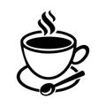 Cup of hot drink, mug of coffee, tea etc. Coffee cup with steam vector icon. Royalty Free Stock Photo