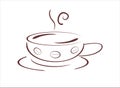 Cup of hot fresh cofee, vecor illustration Royalty Free Stock Photo