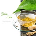 Cup of hot green tea Royalty Free Stock Photo