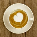 Cup of hot latte art coffee. Royalty Free Stock Photo