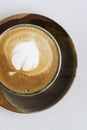 A Cup of Hot Latte Art Coffee. Royalty Free Stock Photo